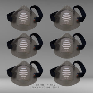 MASK-PRO TRANSLUCIDE GRIS PAR PACK DE 6 PIÈCES