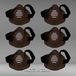 MASK-PRO TRANSLUCIDE MARRON PAR PACK DE 6 PIÈCES