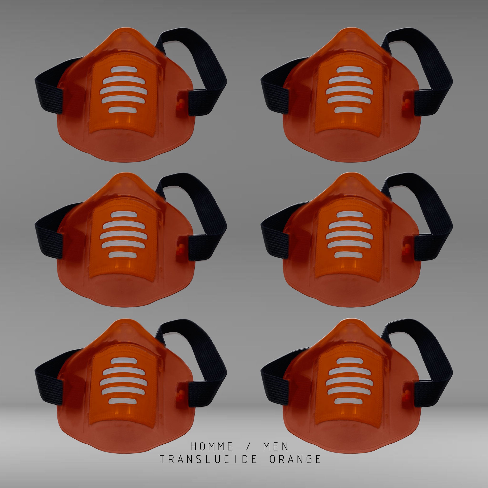 MASK-PRO TRANSLUCIDE ORANGE PAR PACK DE 6 PIECES