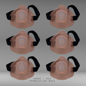 MASK-PRO TRANSLUCIDE ROSE PAR PACK DE 6 PIÈCES