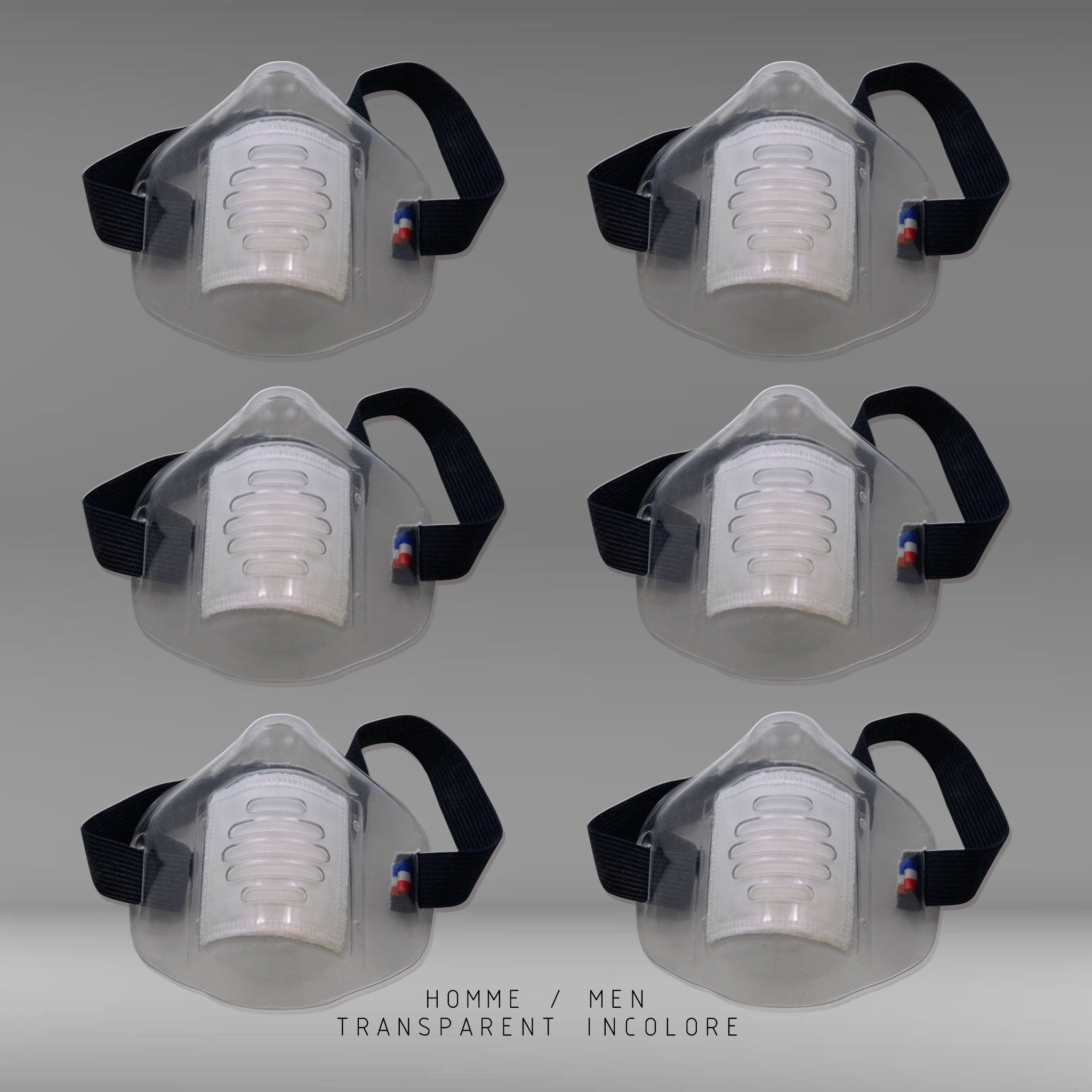 MASK-PRO TRANSPARENT INCOLORE PAR PACK DE 6 PIECES