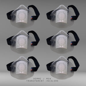 MASK-PRO TRANSPARENT INCOLORE PAR PACK DE 6 PIECES