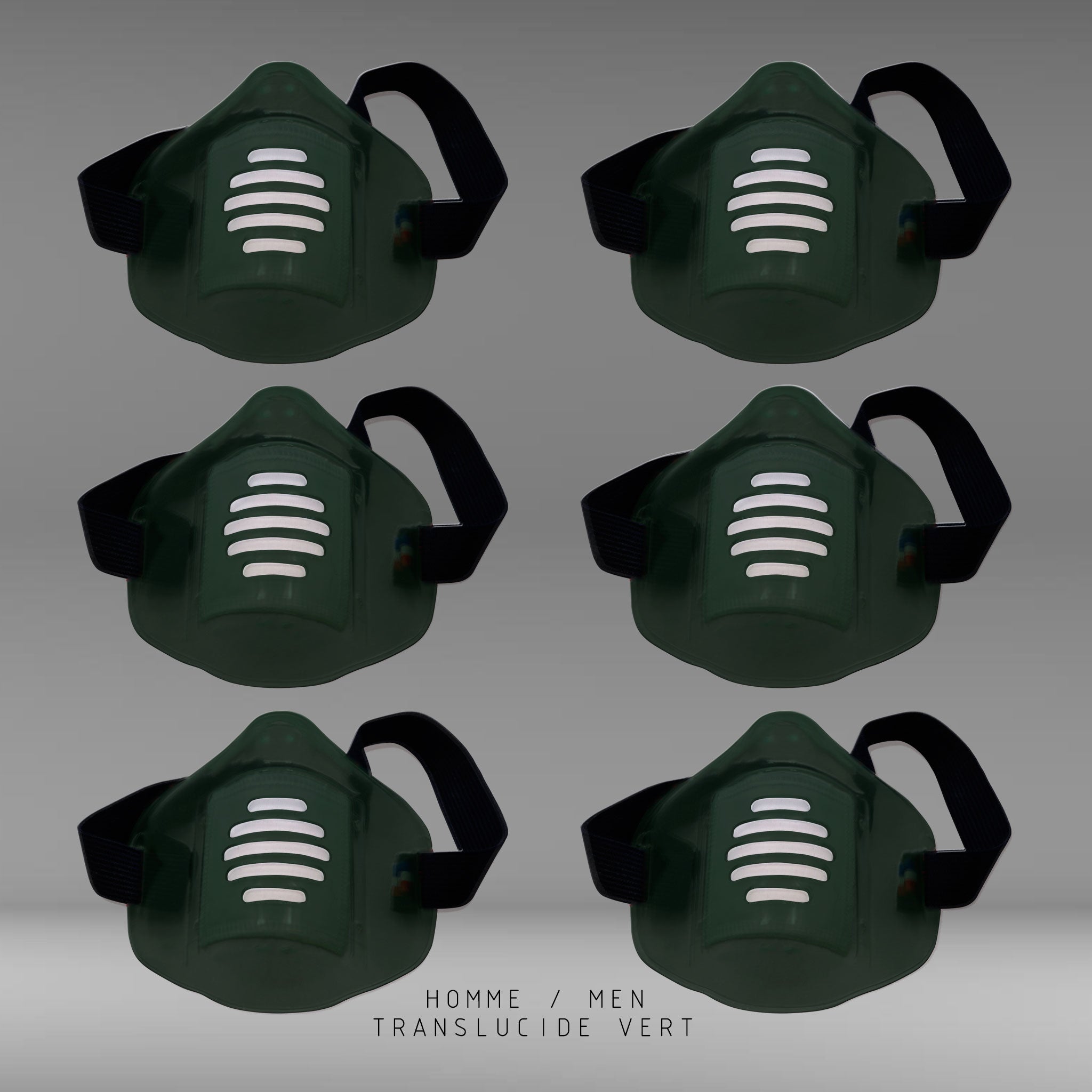 MASK-PRO TRANSLUCIDE VERT PAR PACK DE 6 PIÈCES