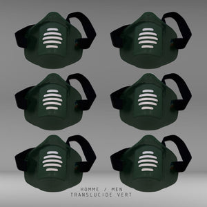 MASK-PRO TRANSLUCIDE VERT PAR PACK DE 6 PIÈCES
