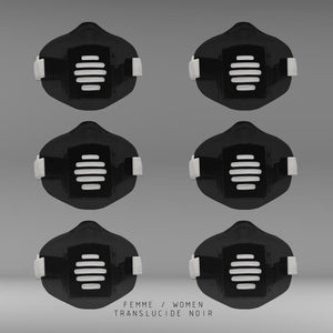 MASK-PRO TRANSLUCIDE NOIR PAR PACK DE 6 PIECES