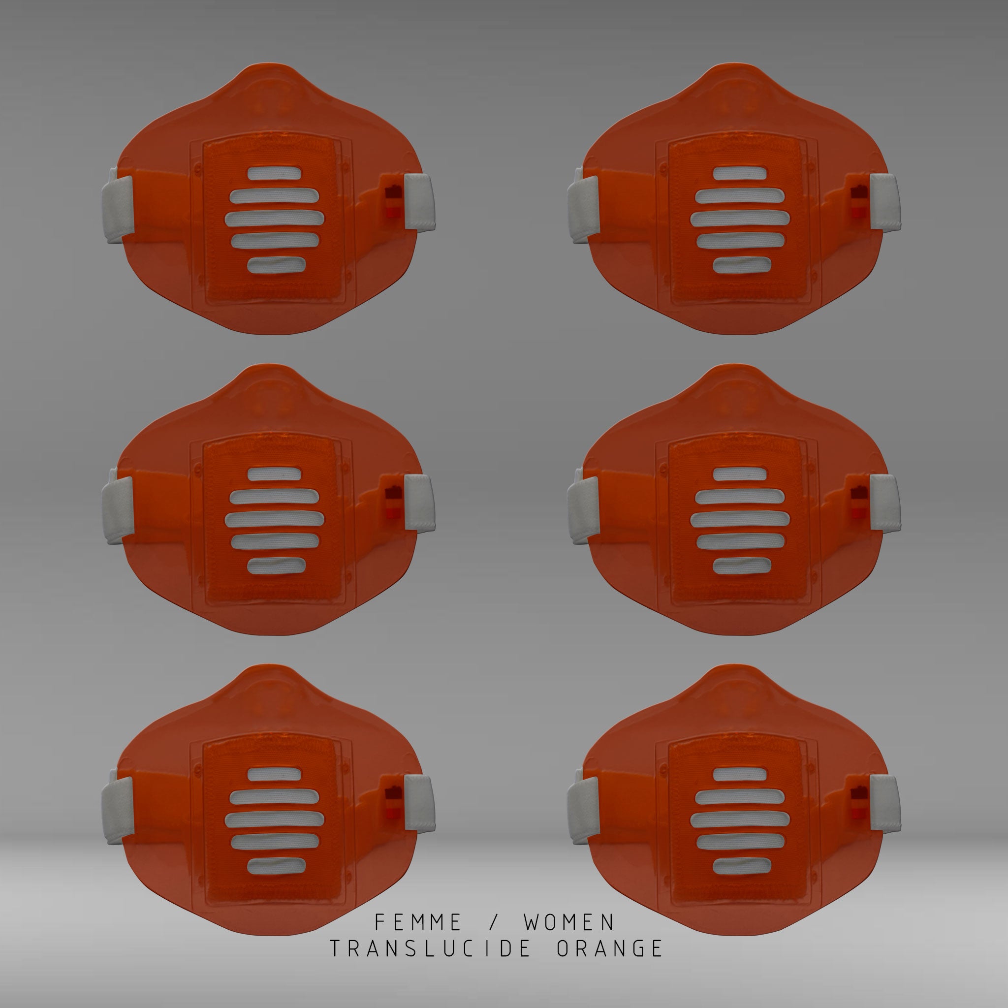 MASK-PRO TRANSLUCIDE ORANGE PAR PACK DE 6 PIECES