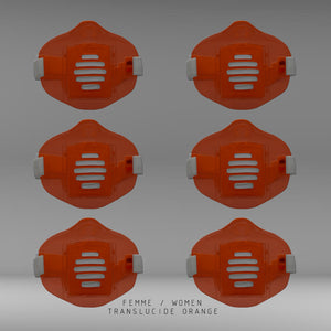 MASK-PRO TRANSLUCIDE ORANGE PAR PACK DE 6 PIECES